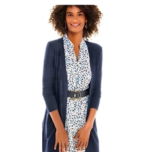 Cabi Cardigan Navy Blue Sweater XS - Picture 2 of 6